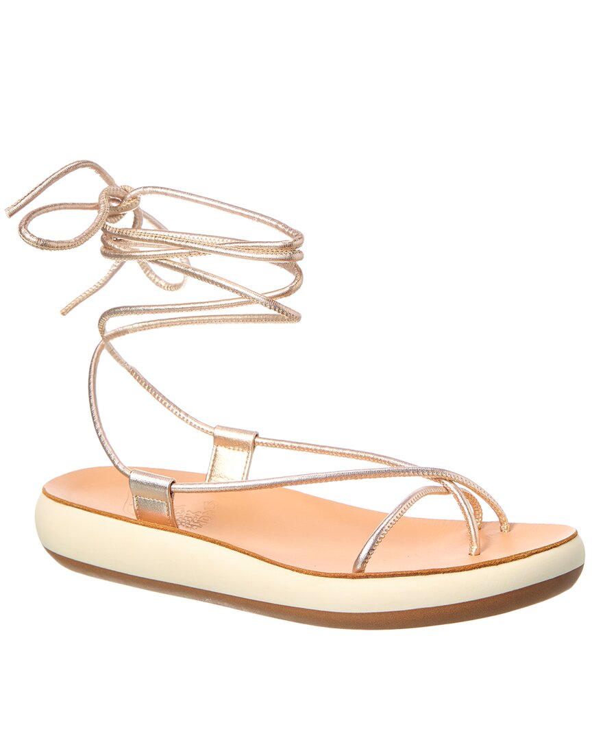 Ancient Greek Sandals Diakopes Comfort Womens Sandals Flat Gladiator Sandals In Gold