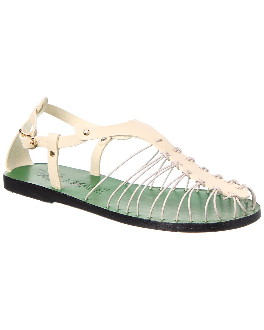Ancient Greek Sandals Woman Sandals Off White Size 8 Cowhide