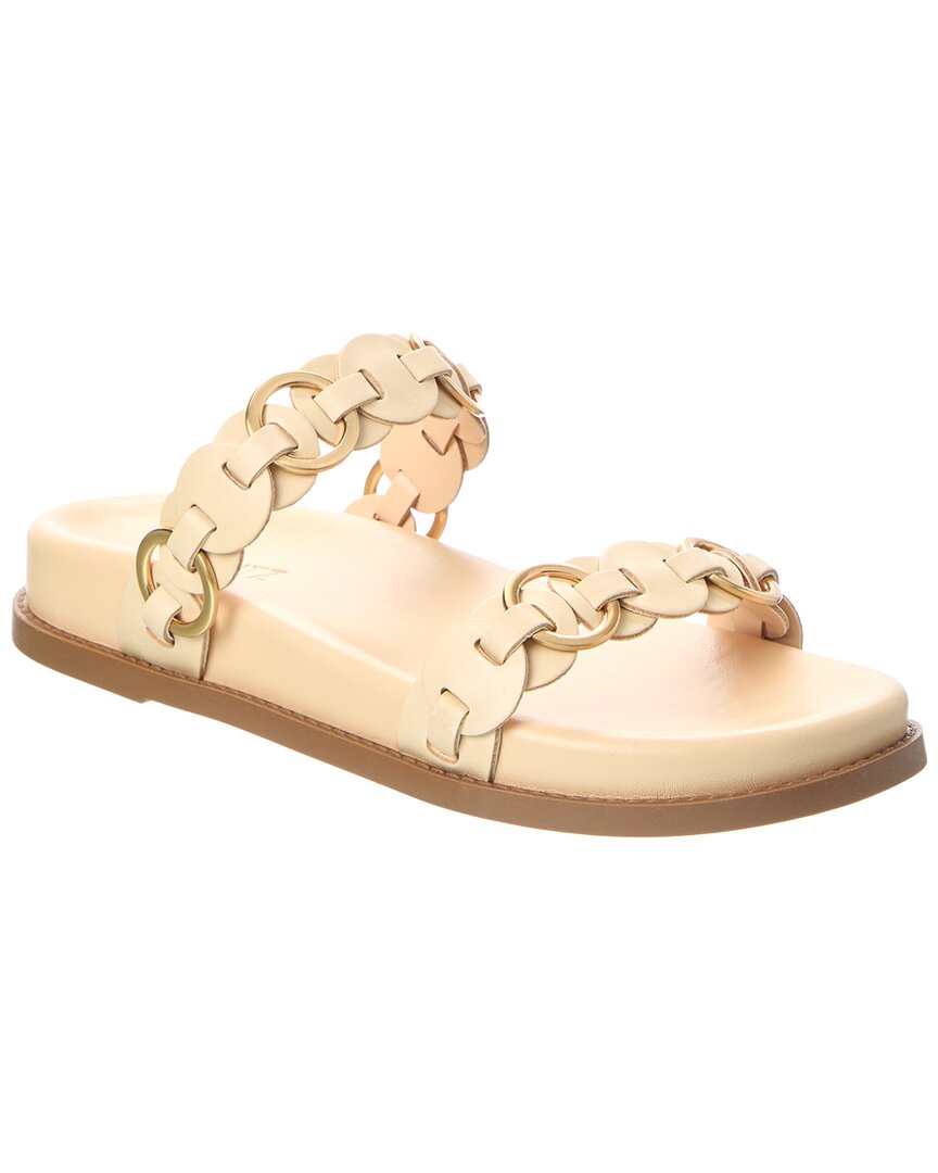 Schutz Selina Leather Sandal In White
