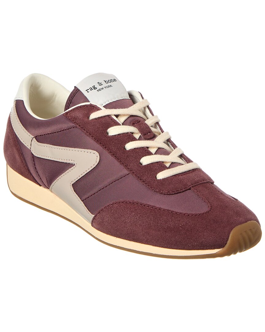 Rag & Bone Retro Runner Slim Nylon & Suede Sneaker In Purple