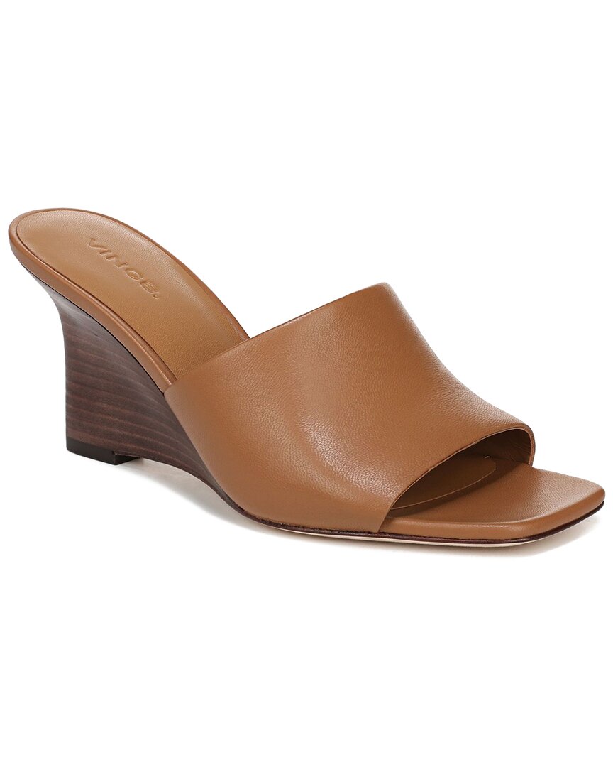 Vince Pia Leather Wedge Sandals
