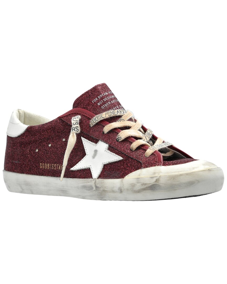 Golden Goose Super Star Sneakers In Bordeaux Glitter