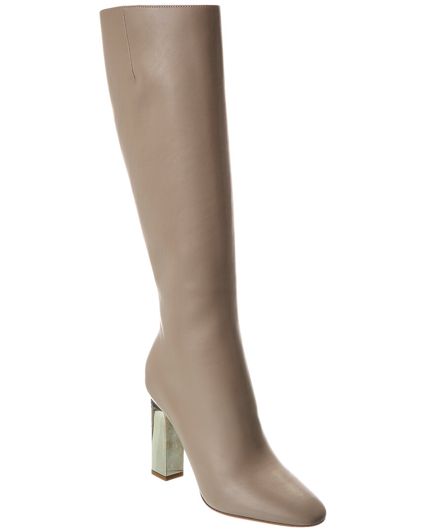 Michael Kors Collection Carly Runway Leather Long Boot In Brown