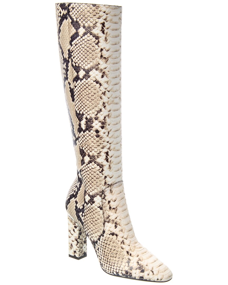 Michael Kors Carly Runway Python-embossed Leather Knee-high Boot In Multi