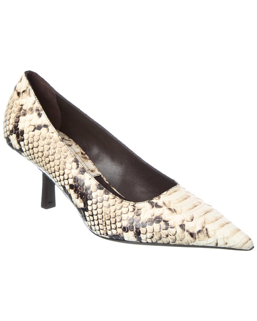 Michael Kors Frankie Runway Python-embossed Leather Pump In Brown