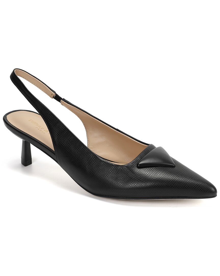 Tiffany & Fred Paris Leather Slingback Kitten Heel Pump