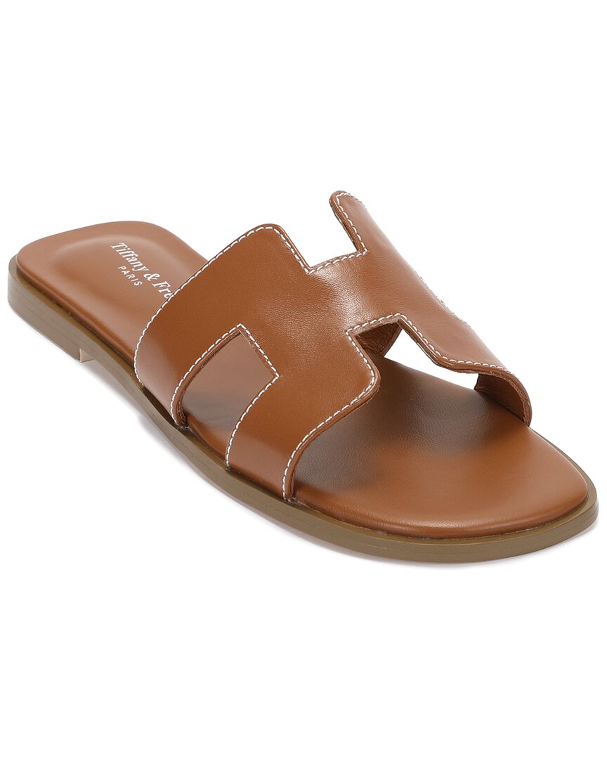 Tiffany & Fred Paris Cutout Leather Slide