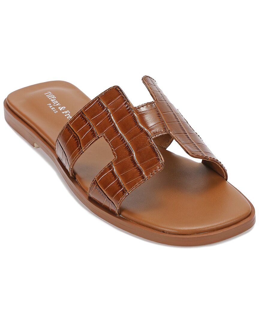 Tiffany & Fred Paris Cutout Leather Slide