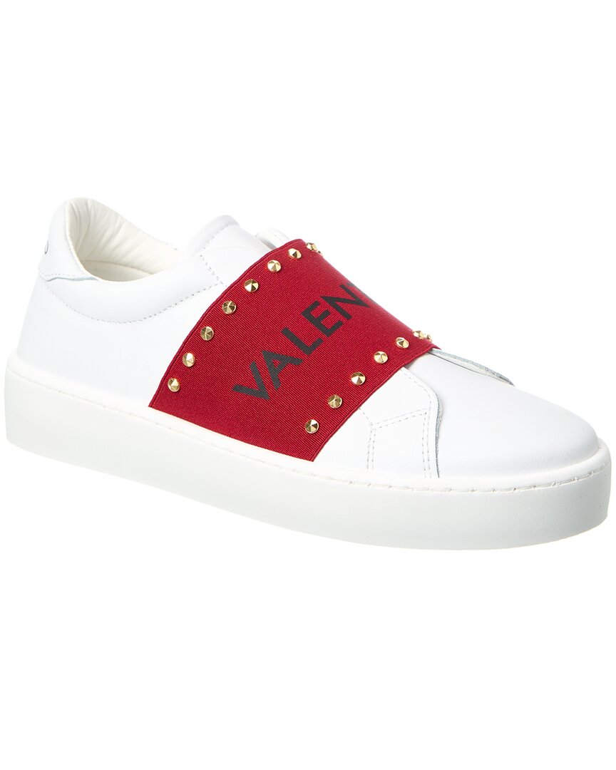 Valentino By Mario Valentino Maya Studs Leather Sneaker In White