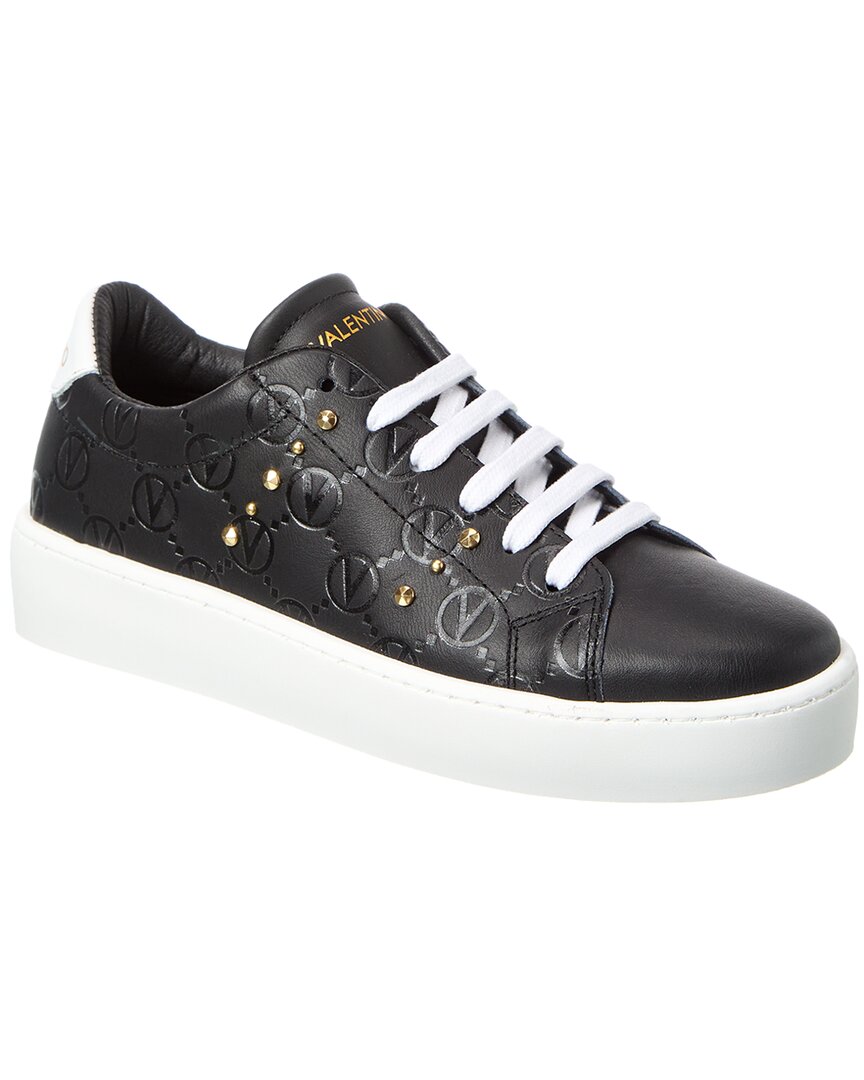Valentino By Mario Valentino Floriana Leather Sneaker In Black