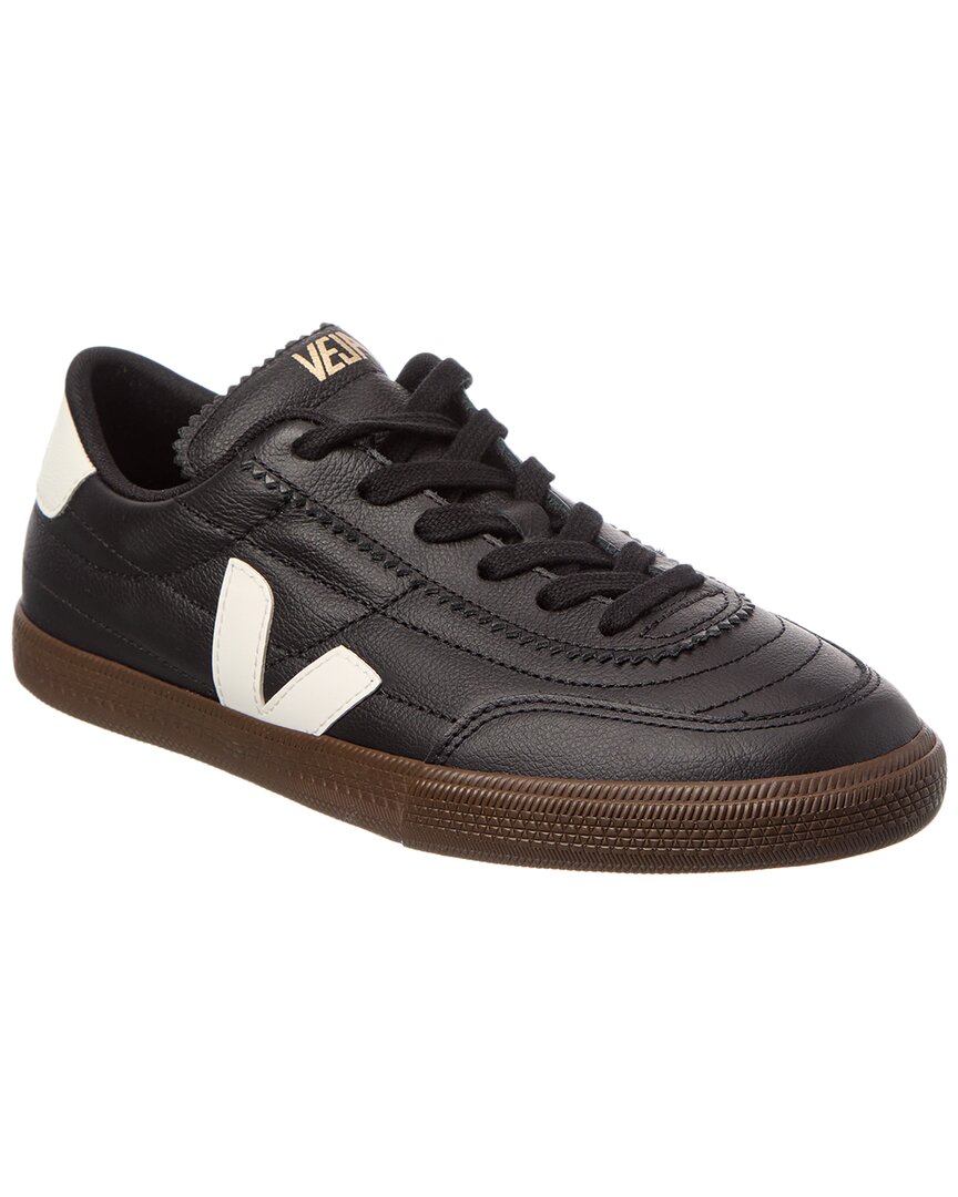 Veja Panenka Black Sneaker With Logo On The Side And Contrasting Heel In Leather Unisex In Black
