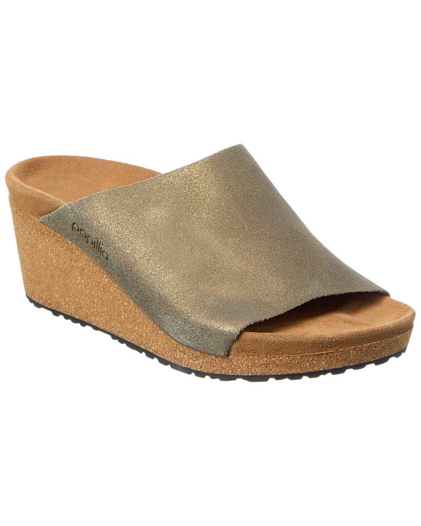 Birkenstock Papillio By Namica Narrow Suede Wedge Sandal In Grey