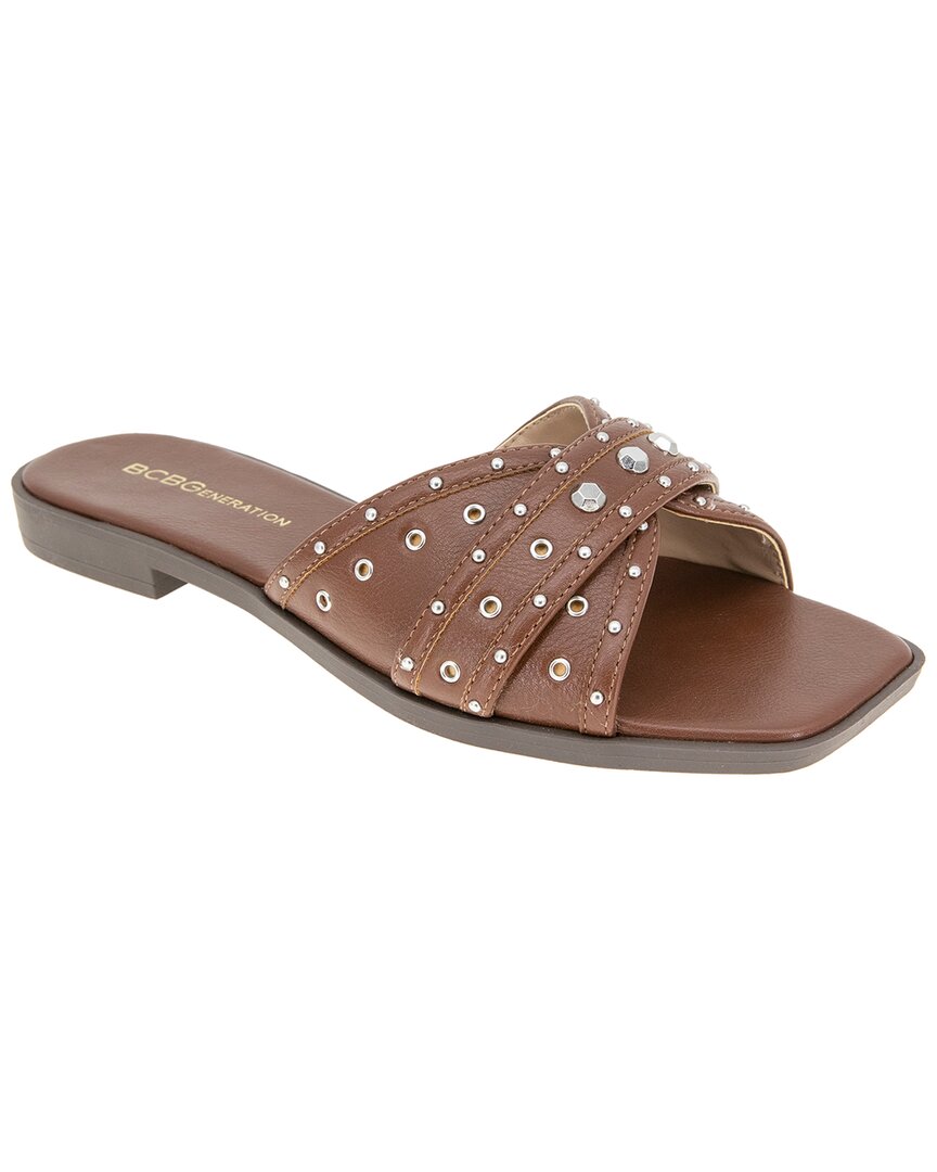 Bcbgeneration Women's Lucca Studded Slide Flat Sandals
