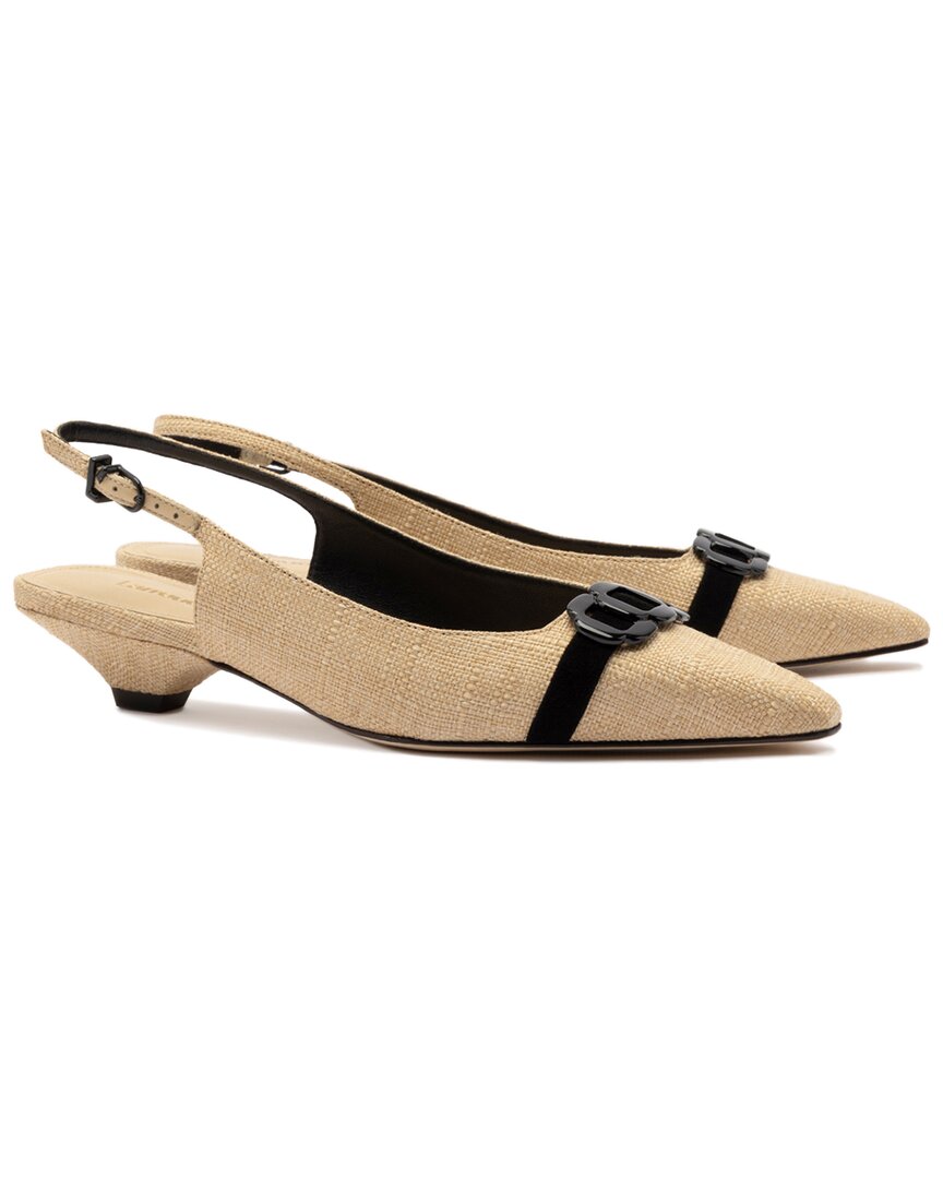 Larroude Franca Raffia Pump In Sand