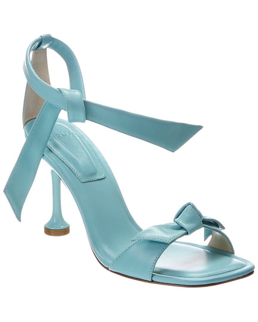 Alexandre Birman Clarita Square Flare 85 Leather Sandal In Blue