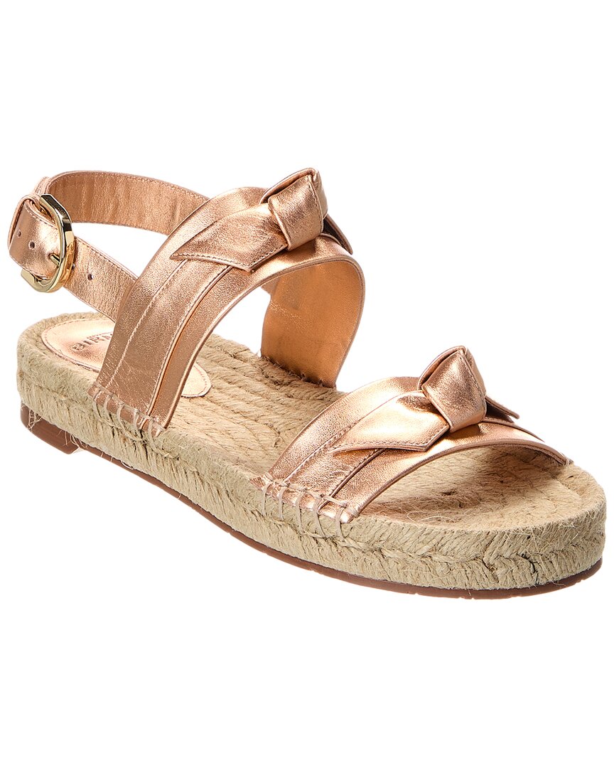 Alexandre Birman Clarita Leather Espadrille Sandal In Pink