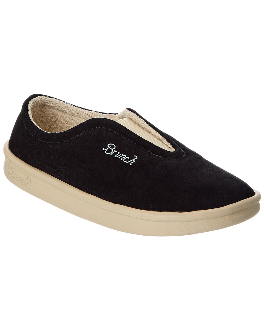 Brunch Elasti Suede Slipper In Black
