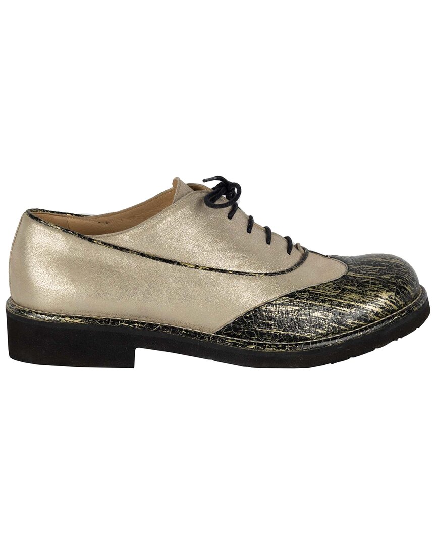 Chanel Women's Leather Two-tone Shimmer Lace-up Oxford - '10s (authentic Pre-loved)