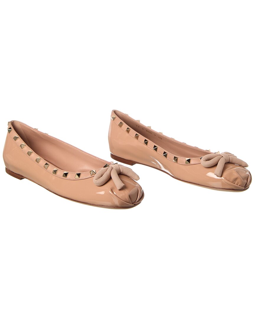Valentino Rockstud Patent Ballerina Flat