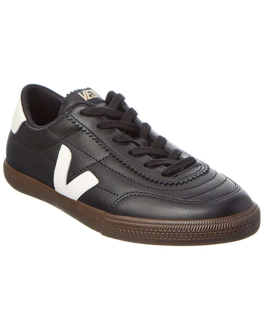 Veja Panenka Black Sneaker With Logo On The Side And Contrasting Heel In Leather Unisex