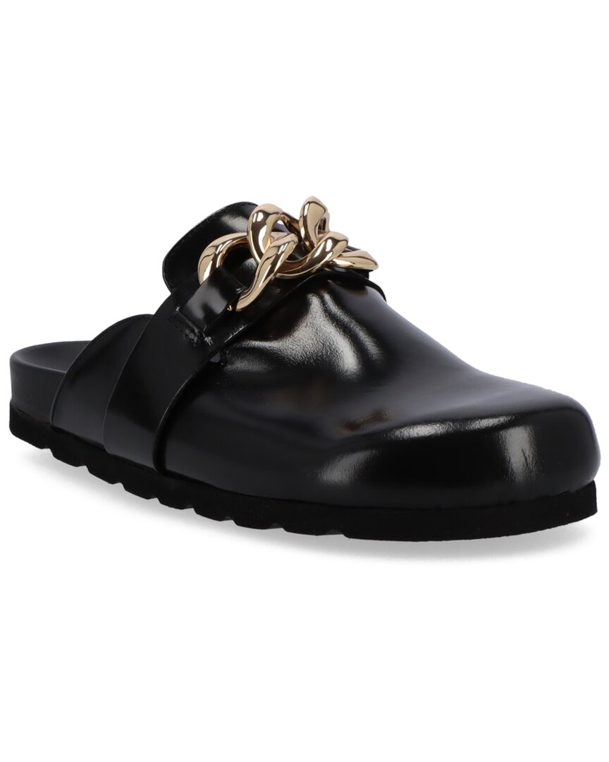 Alohas Fireplace Leather Mule In Black