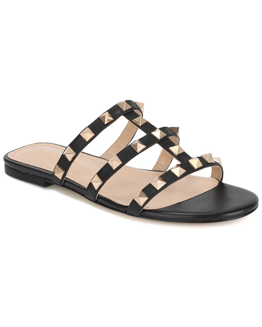 Tiffany & Fred Paris Studded Leather Multi-strap Slide