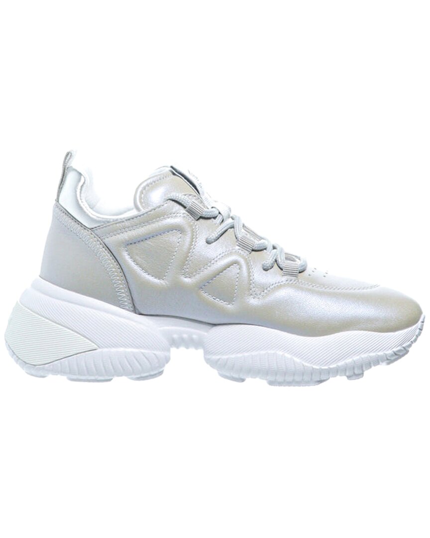Hogan Interaction Leather Sneaker In Gray