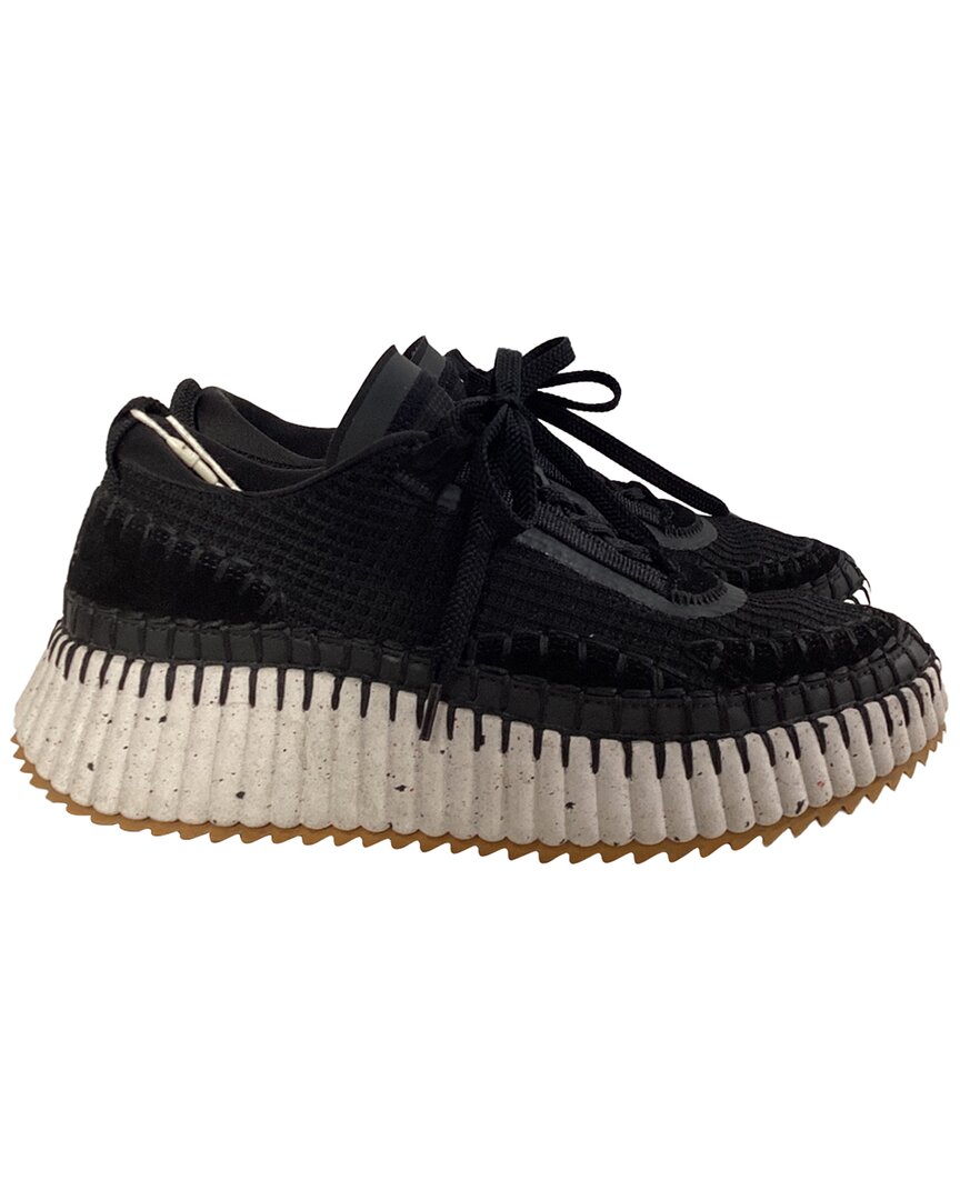 Chloé Nama Low-top Mesh Sneakers With Suede Inserts