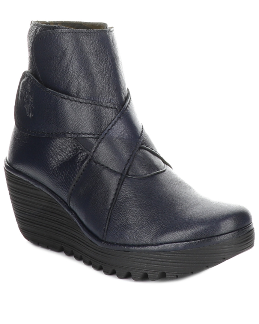 yewani leather wedge booties