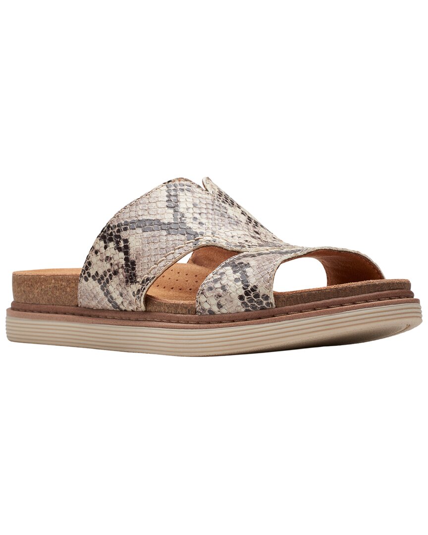Clarks Arwell Walk Leather Sandal In Snake Print