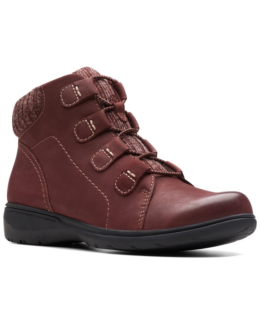 Clarks Carleigh Jade Leather Bootie In Burgundy