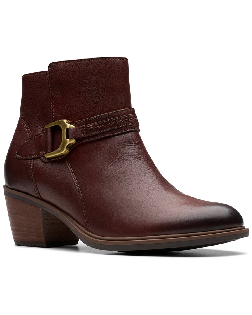 Clarks Neva Buckle Leather Bootie In Multi