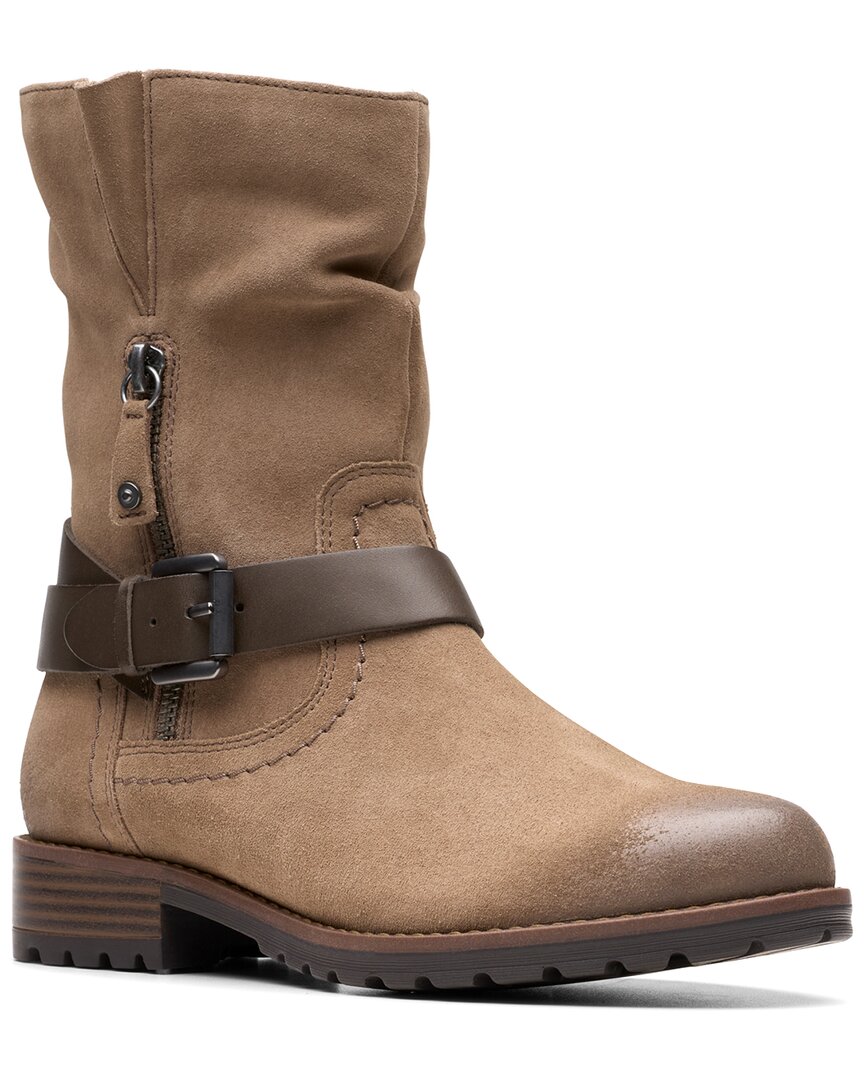 Clarks Nissini Pearl Suede Western Boot In Brown