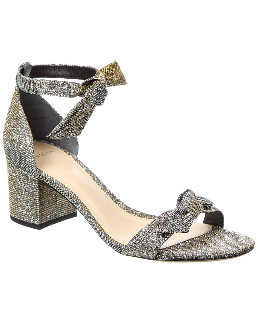 Alexandre Birman Clarita Metallic Ankle-bow Sandals In Gray