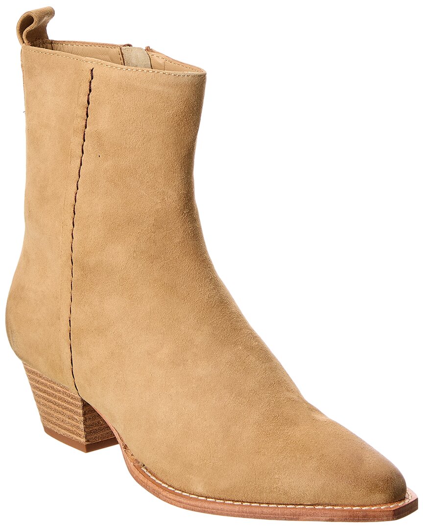 Free People Bowers Embroidered Suede Boot In Neutral