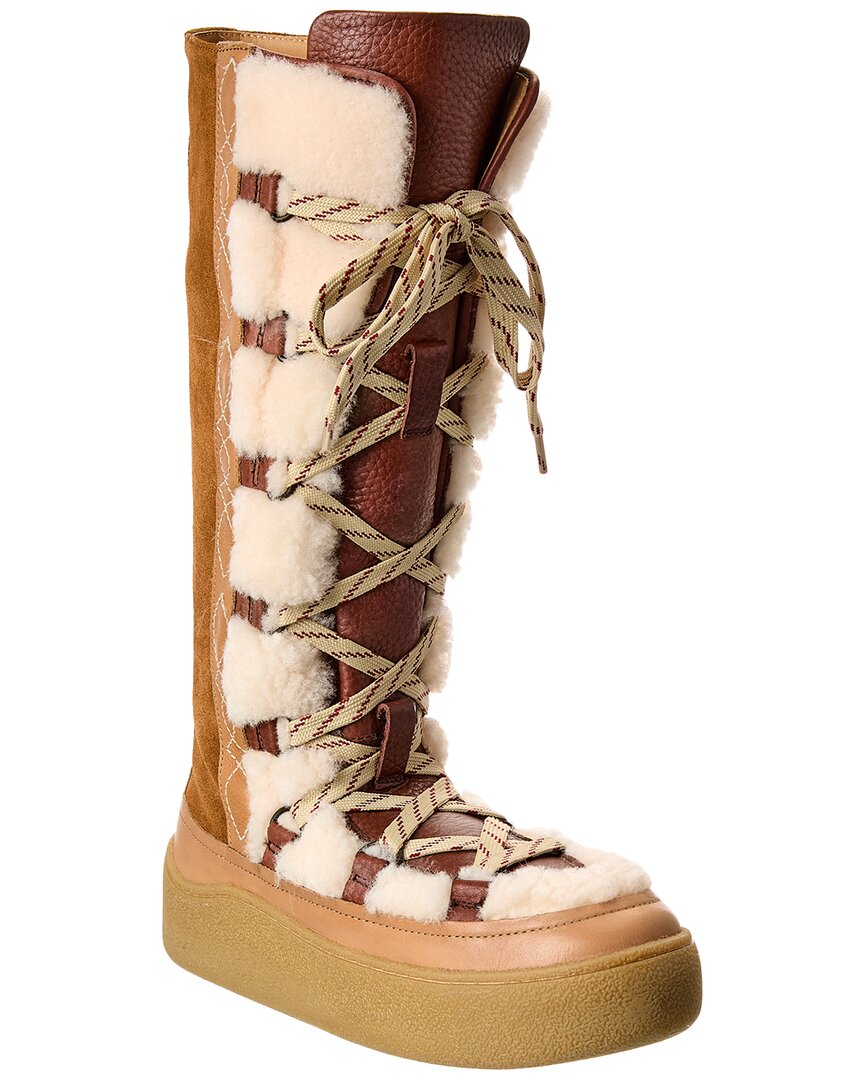 Free People Wilder Mukluk Suede & Shearling Boot In Brown