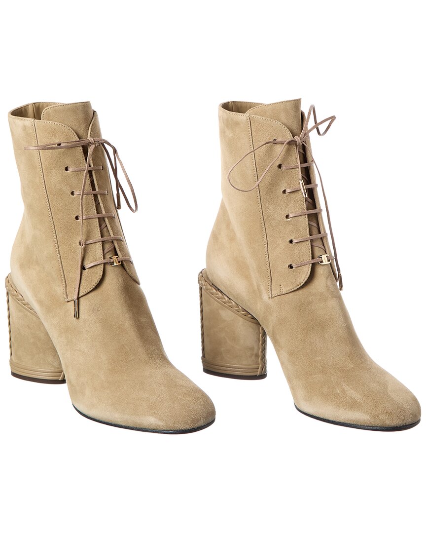 Ferragamo Chana Suede Bootie (authentic Pre-loved) In Brown