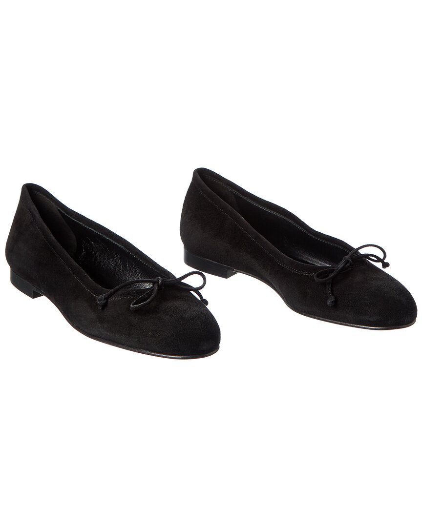 Manolo Blahnik Veralli Suede Flat (authentic Pre-loved) In Black