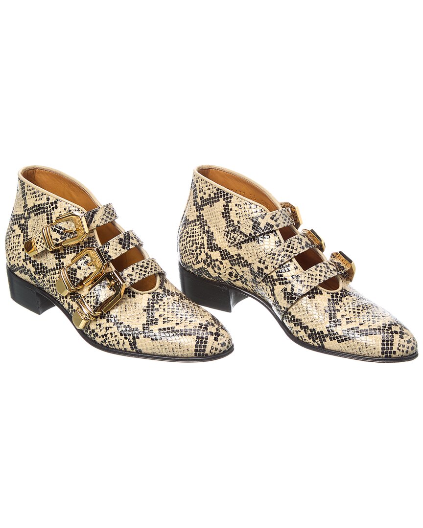 Gucci Python-embossed Leather Bootie (authentic Pre-loved)