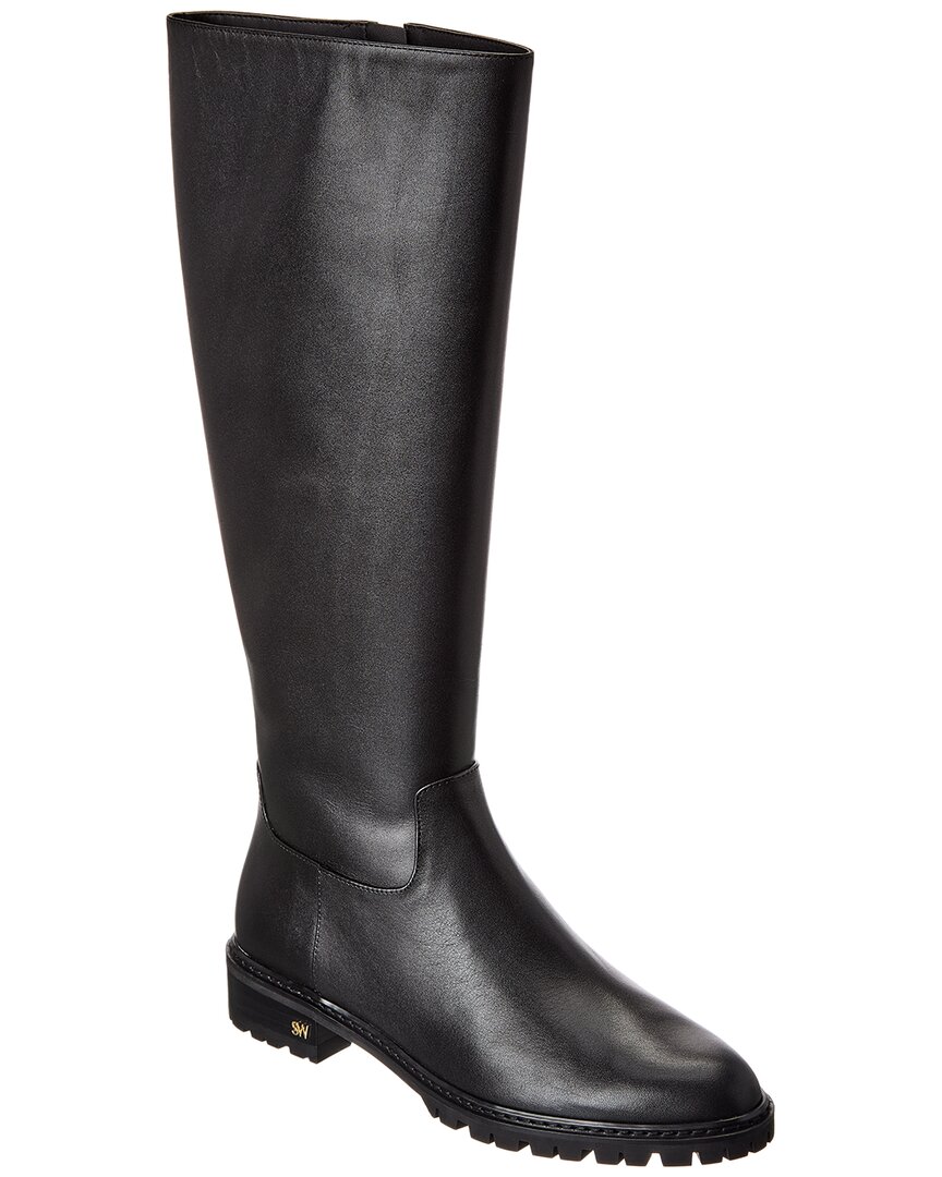 Stuart Weitzman City Zip Leather Knee-high Boot In Black