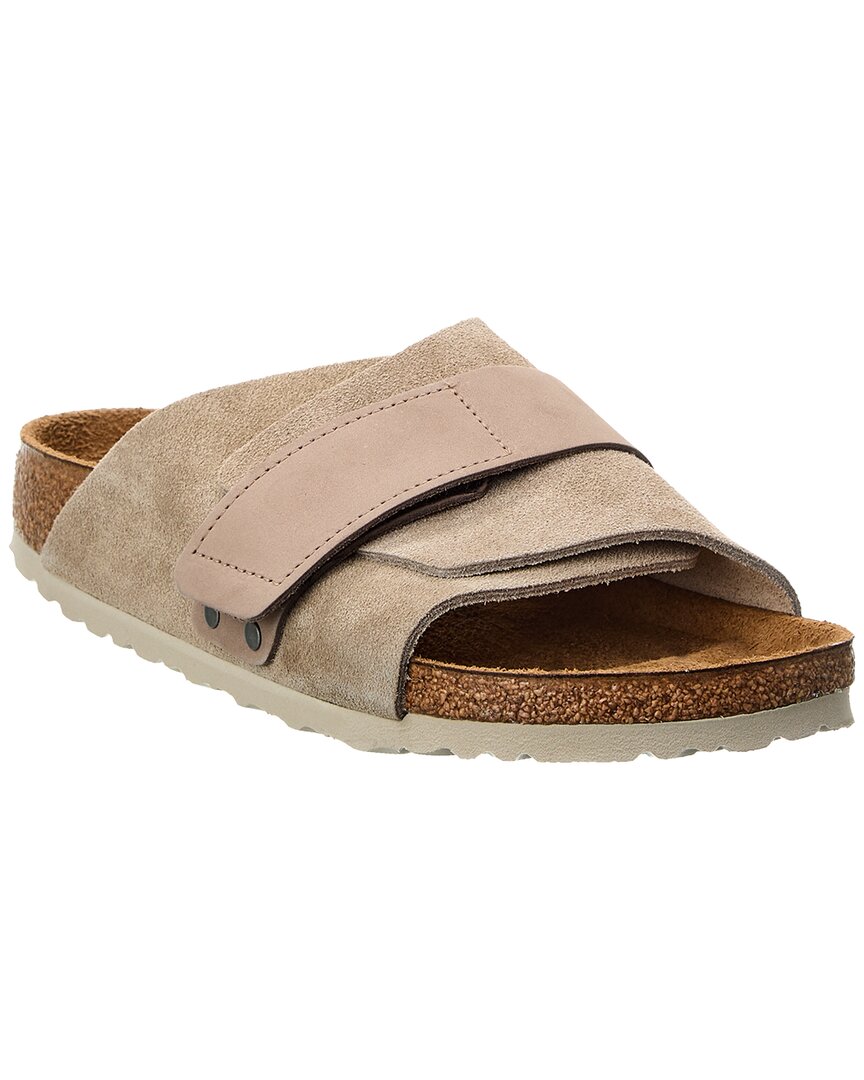 Birkenstock Kyoto Suede & Leather Sandal In Beige