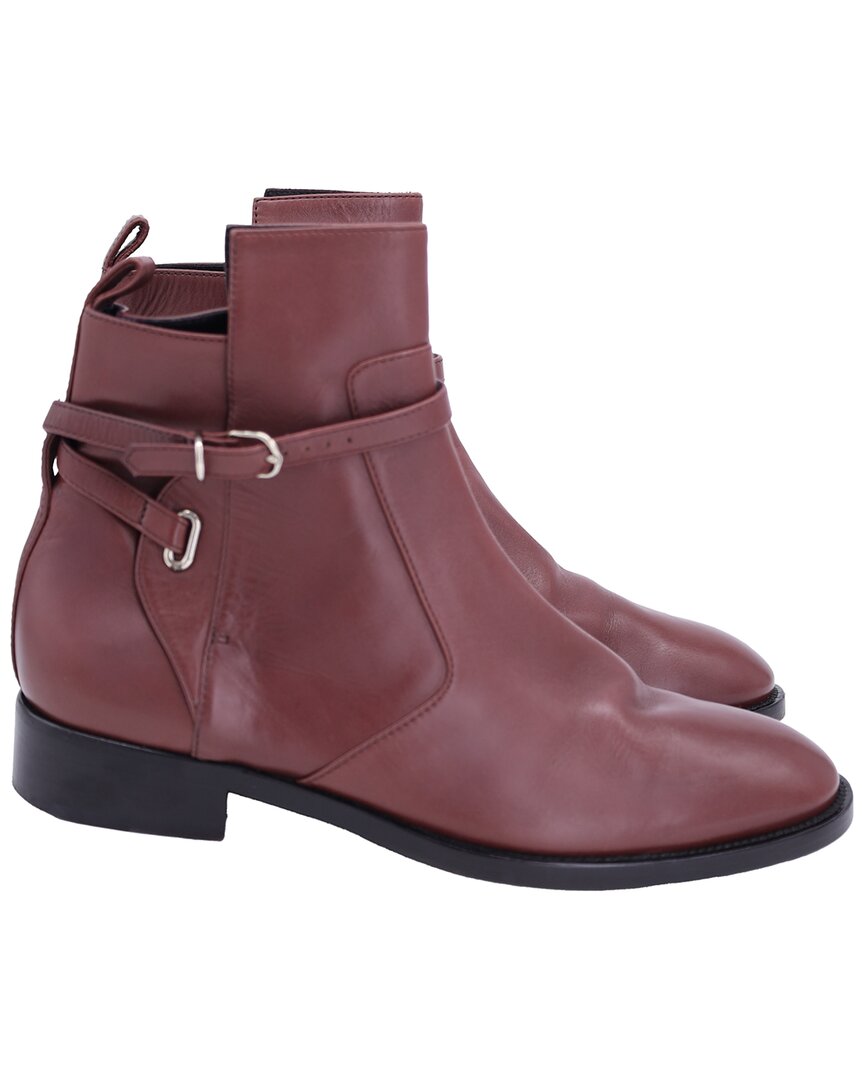 Balenciaga Flat Ankle With Belt Detail Boots In Br