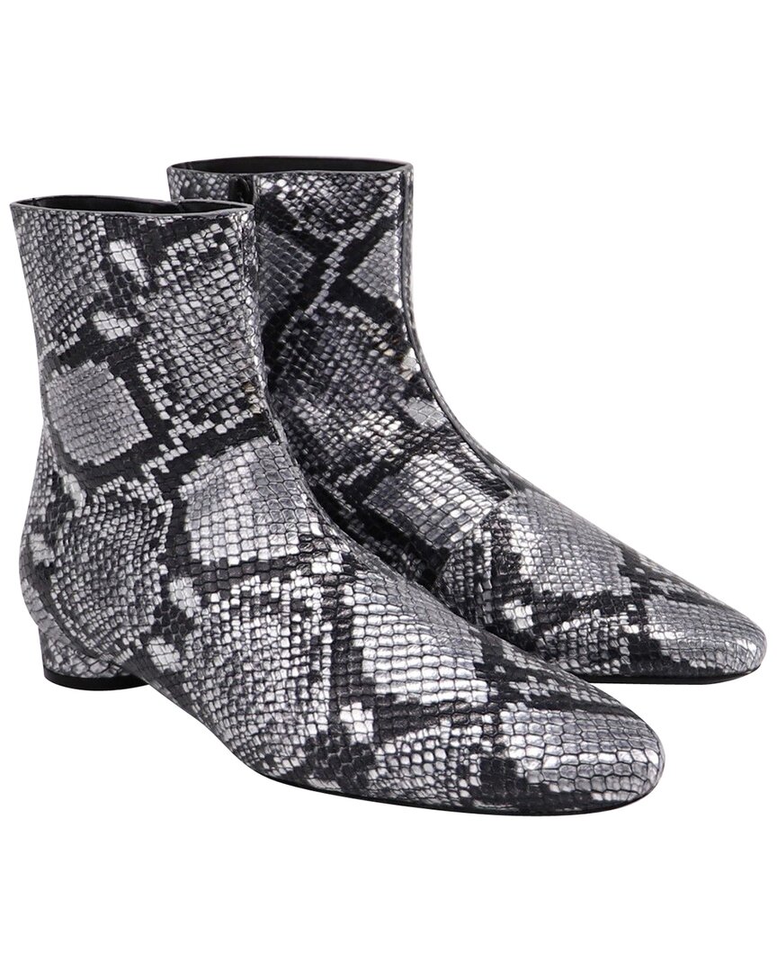 Balenciaga Oval Block-heel Snakeskin-embossed Ankl