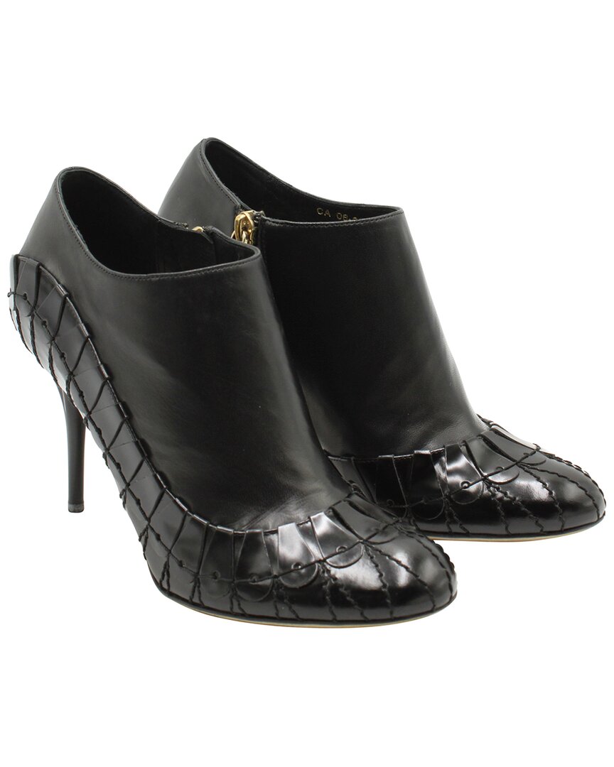 Dior Serpent Ankle High Heel Boots In Black Leathe