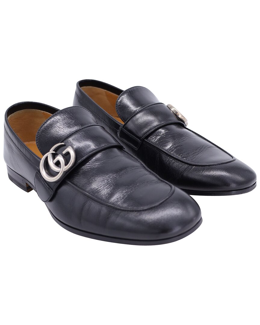 Gucci Gg Marmont Loafers In Black Leather