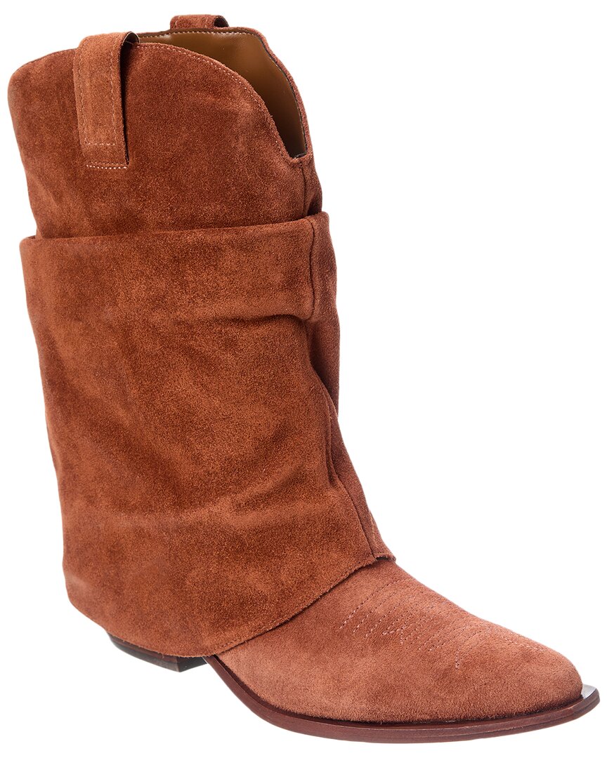 Schutz Zachy Cloak Suede Bootie In Brown
