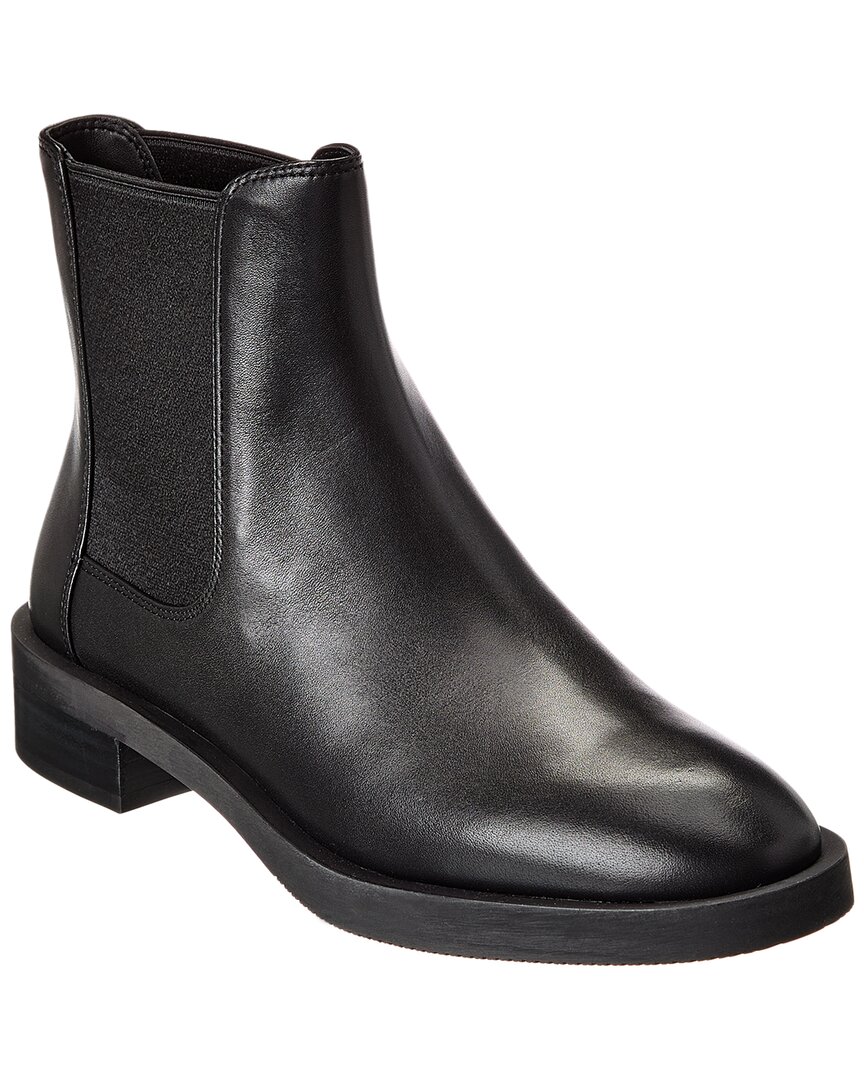 Stuart Weitzman Sondra Sleek Leather Bootie In Black