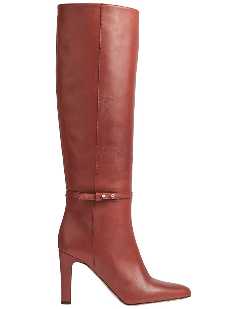 Lk Bennett Womens Bro-light Brown Caterina Almond-toe Leather Knee-high Boots In Brown