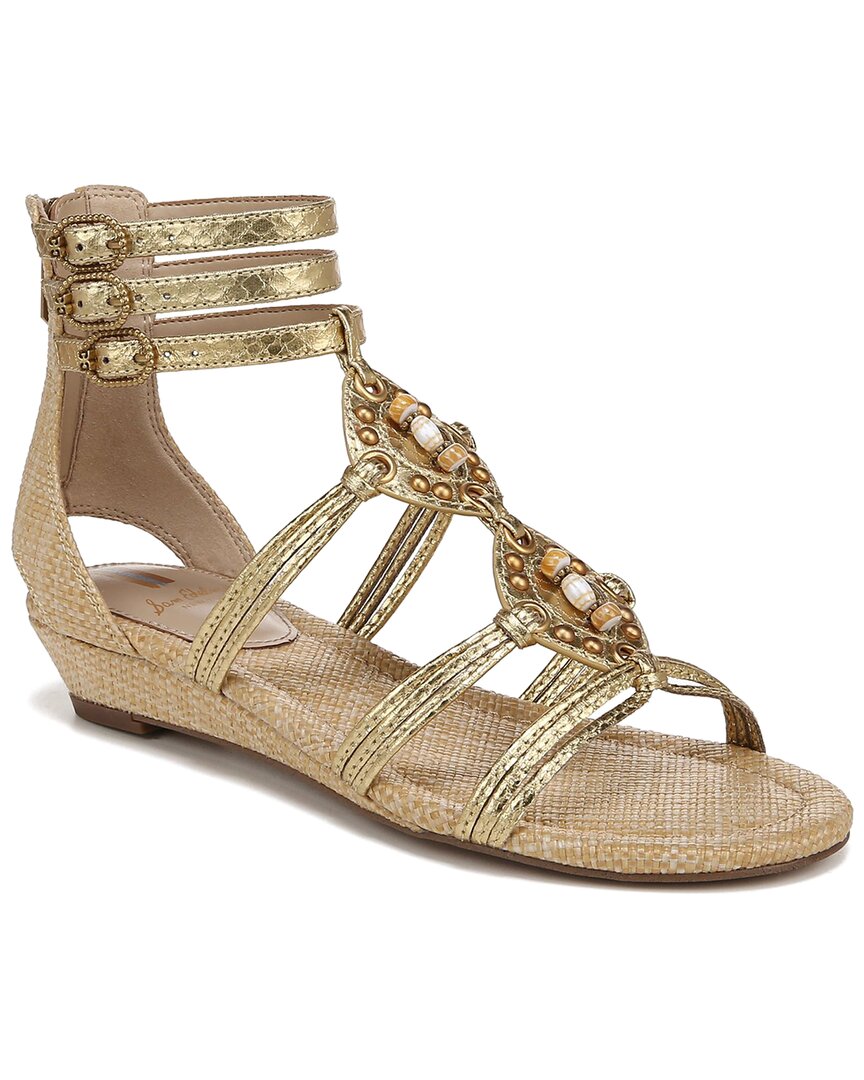 Sam Edelman Womens Embellished Faux Leather Gladiator Sandals In Gold