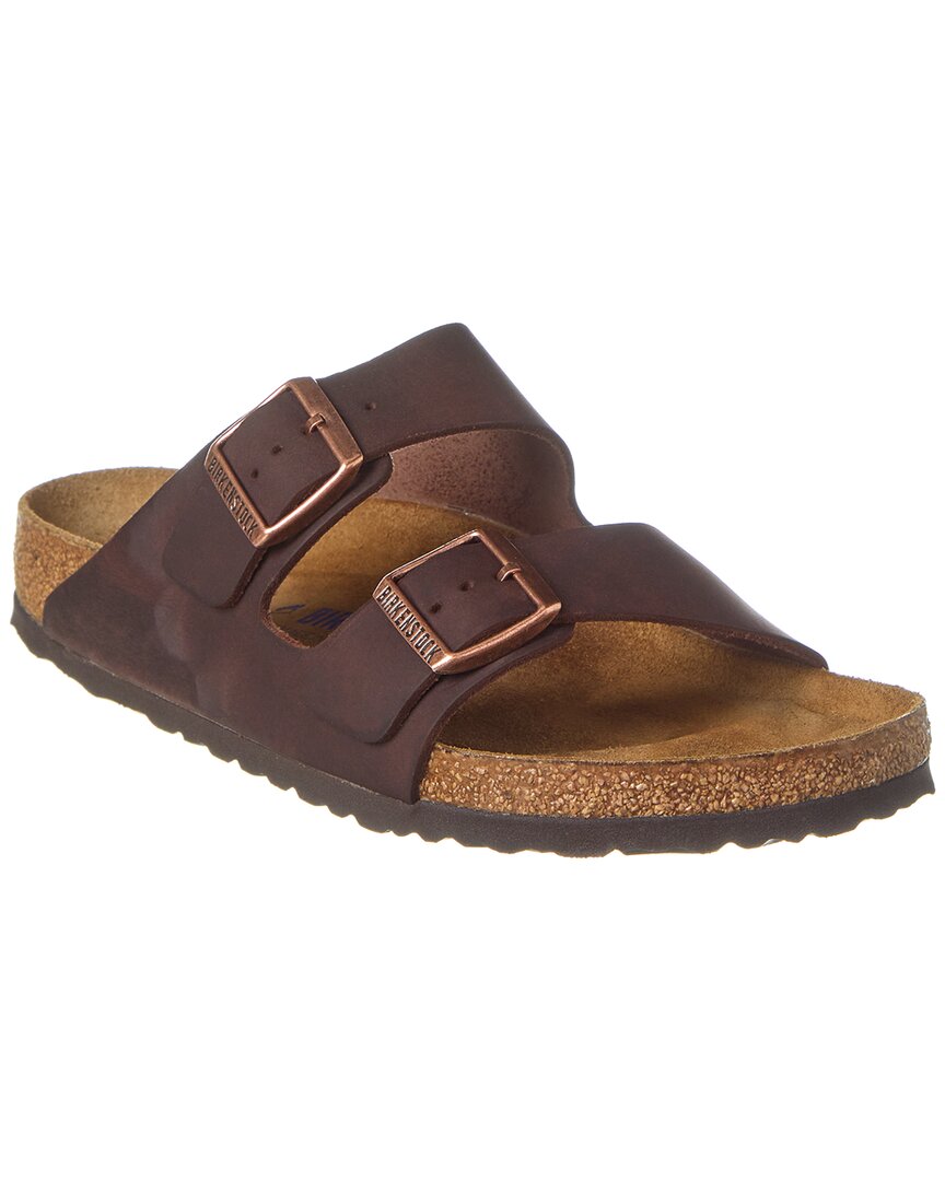 Birkenstock Arizona Soft Footbed Leather Sandal In Brown